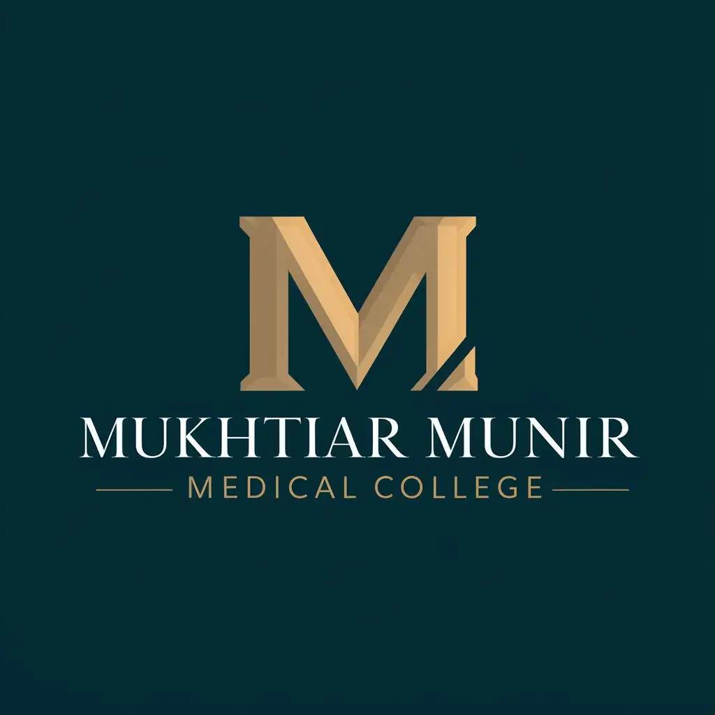 logo, medical, with the text "mukhtiar munir medical college", typography, be used in Medical Dental industry