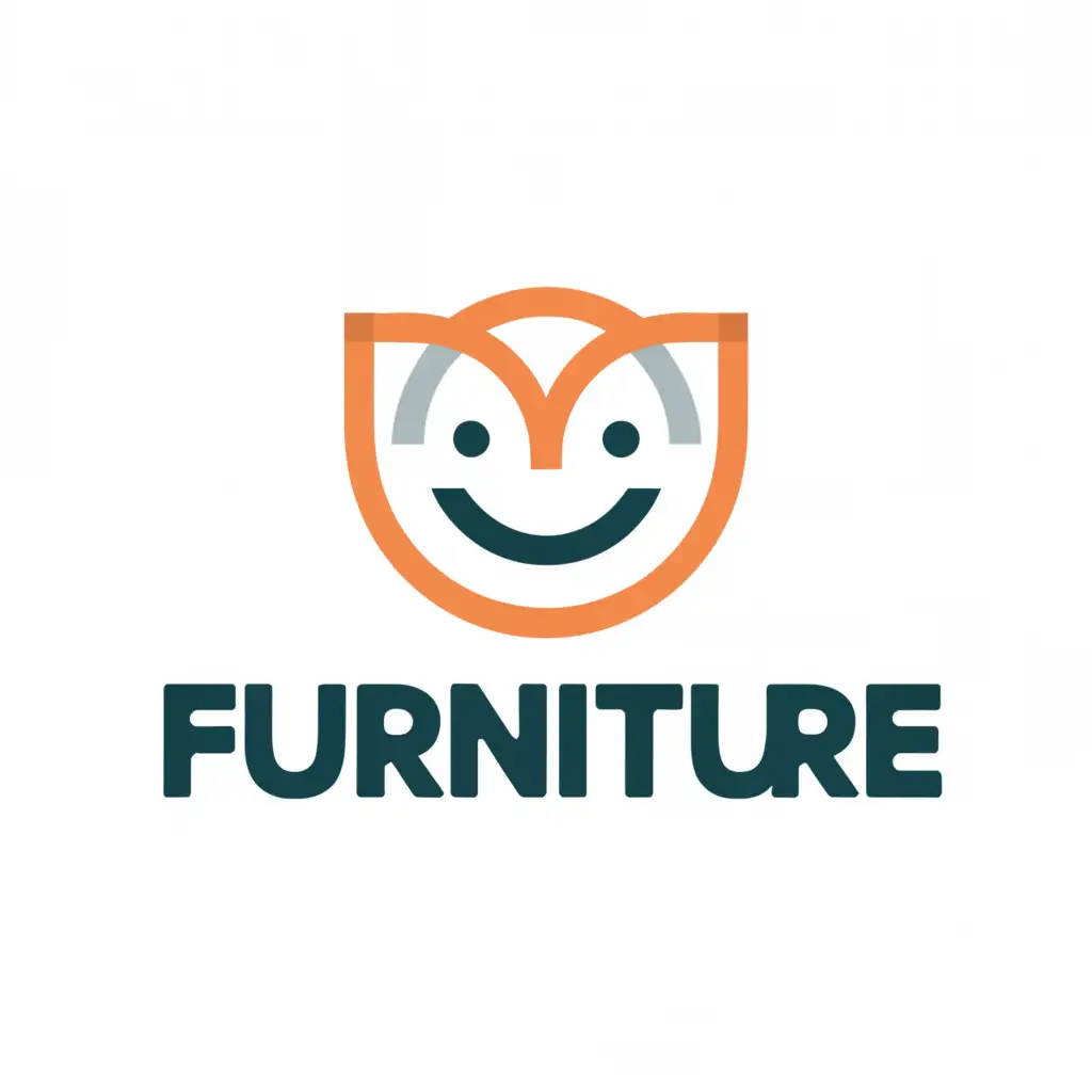 a logo design,with the text "furniture", main symbol:happiness,complex,clear background