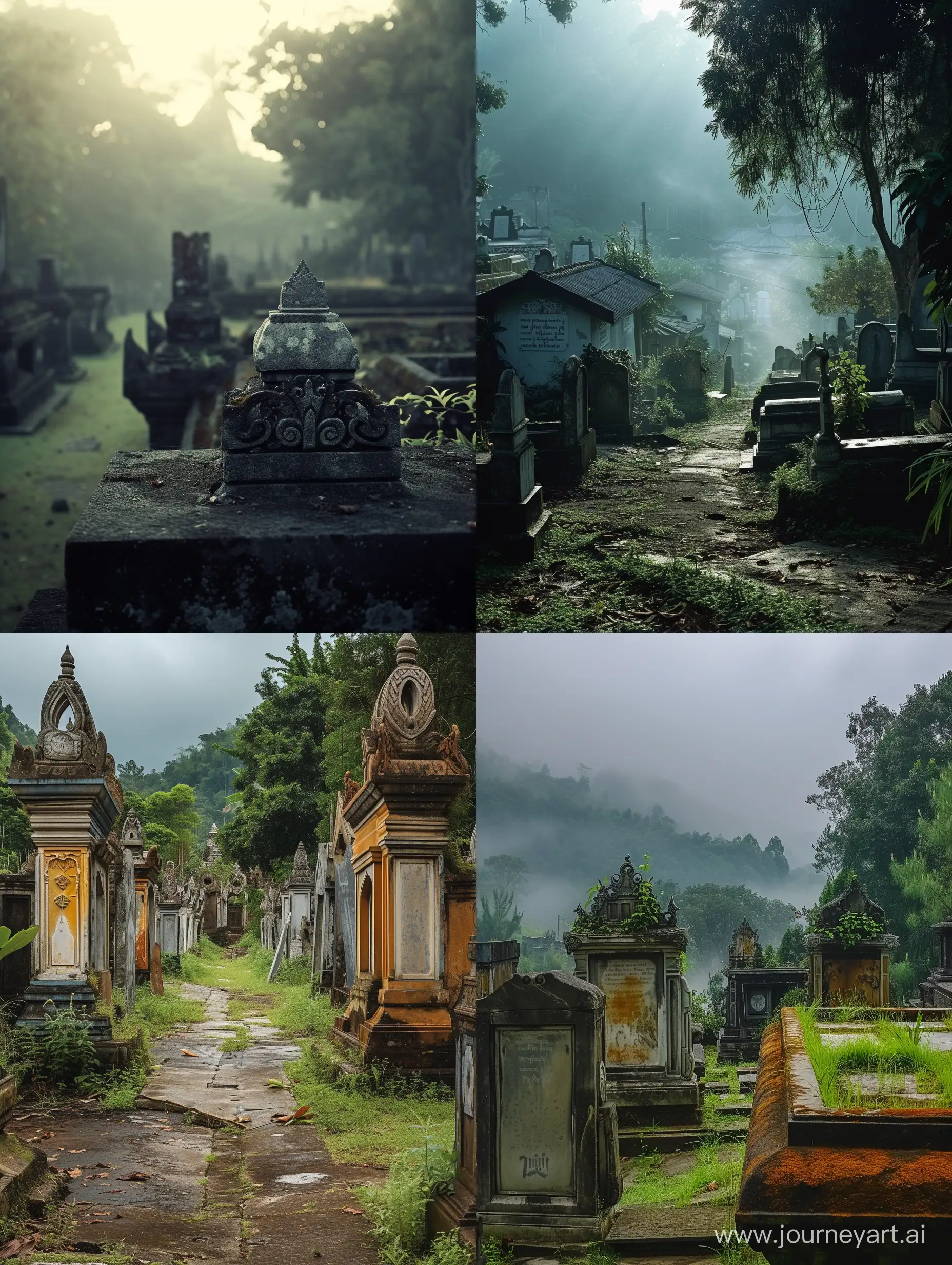 horror movie scene, Indonesian cemeteries