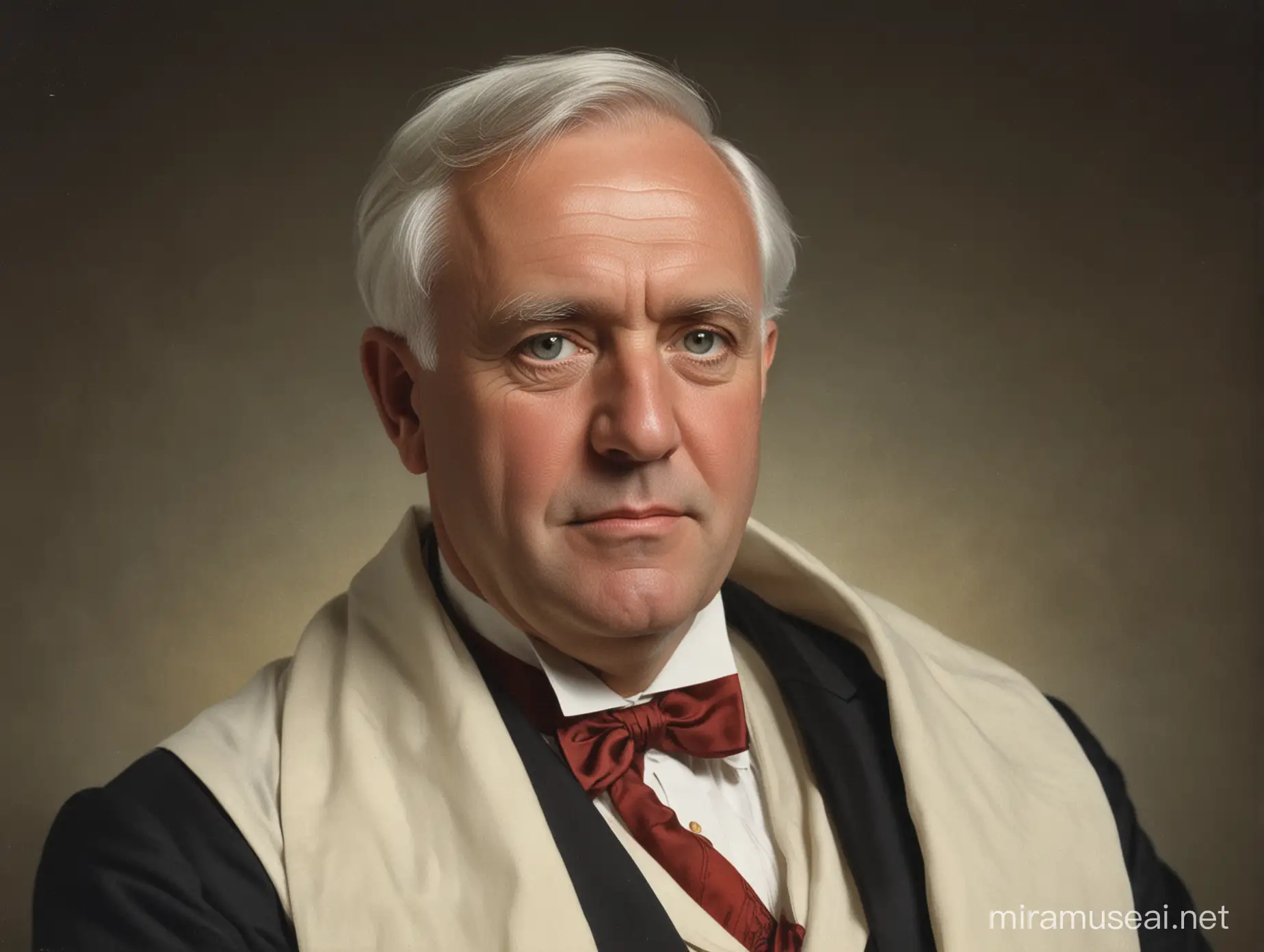 ritratto a mezzo busto a colori di Alexander Fleming