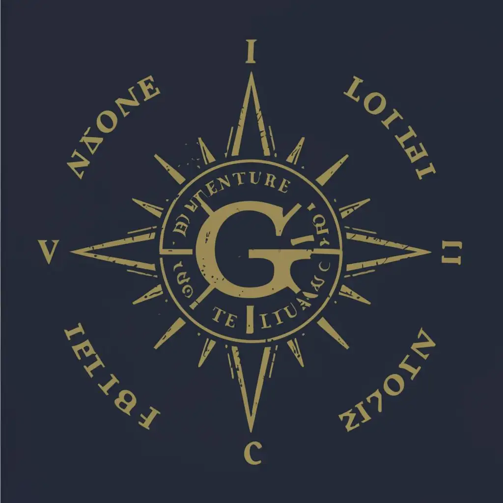 logo, The logo will encapsulate the essence of luxury, adventure, and personalization. It will feature a stylized “G” that resembles a compass, symbolizing guidance, exploration, and tailor-made journeys. The design will be sleek and modern, with a touch of elegance to reflect the luxury aspect. The color scheme will include navy blue, representing trust and sophistication, and gold accents for luxury., with the text "Gone", typography, be used in Travel industry