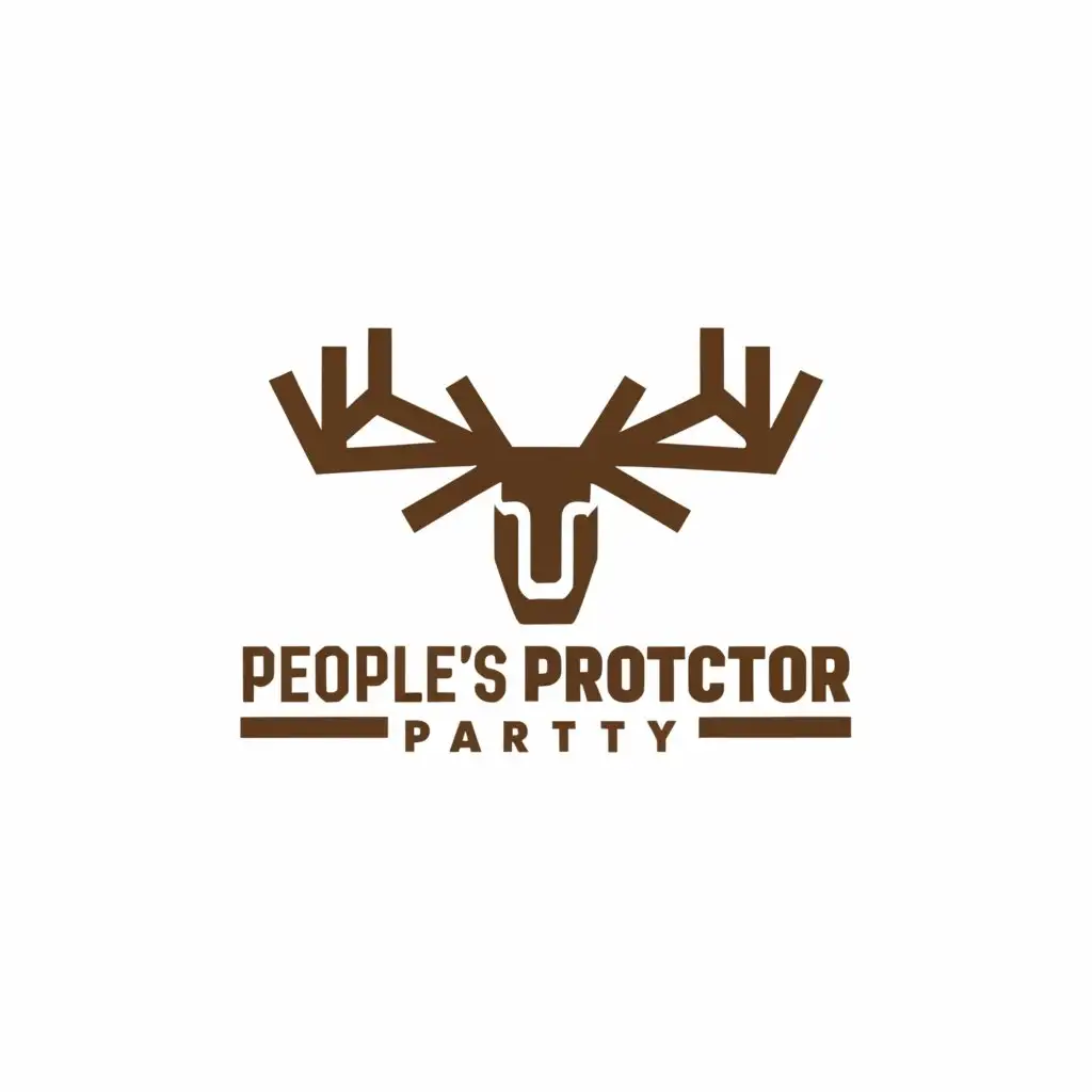 a logo design,with the text "Peoples Protector Party", main symbol:A moose head silhouette,Minimalistic,clear background