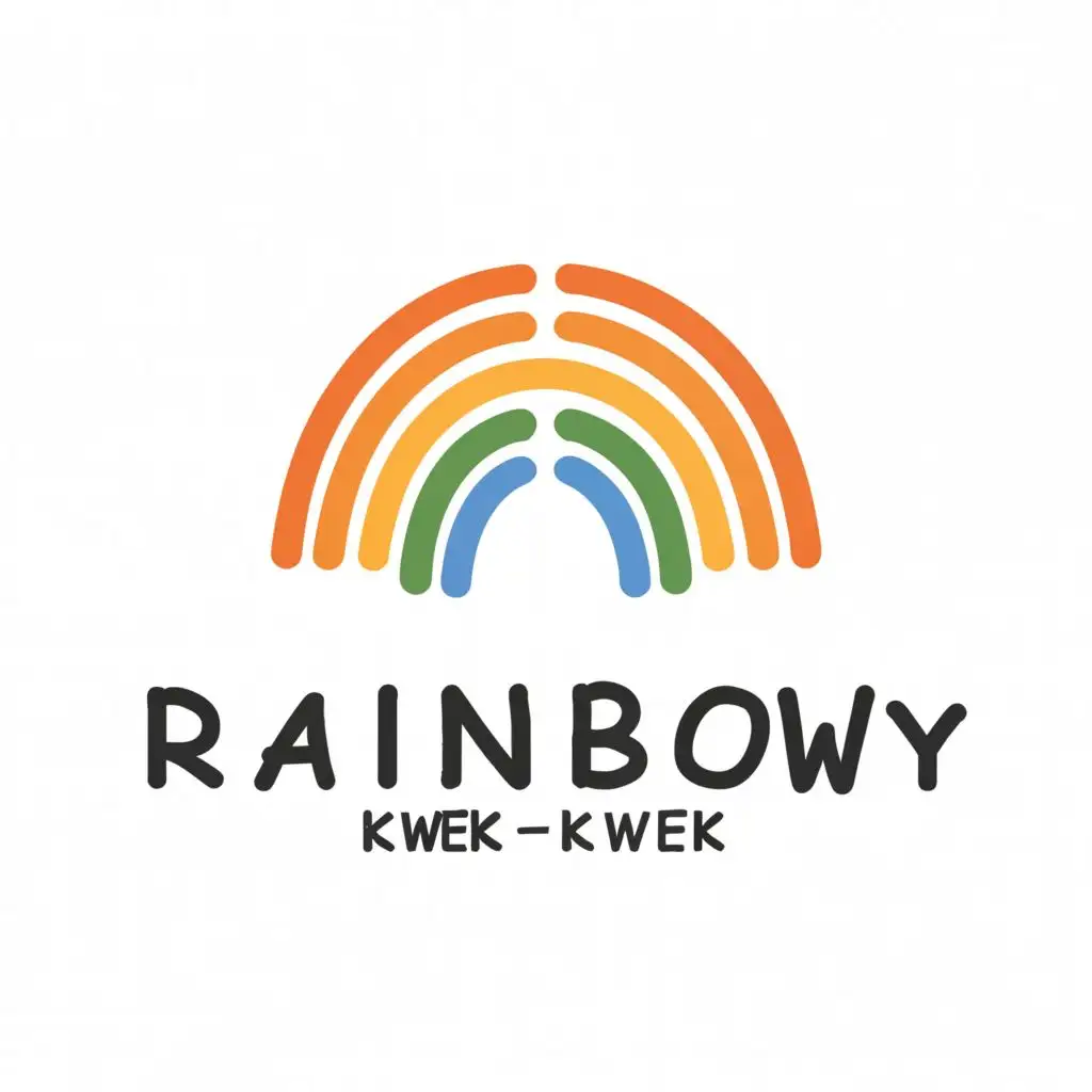 a logo design,with the text "rainbow kwek-kwek", main symbol:rainbow,Minimalistic,be used in Restaurant industry,clear background