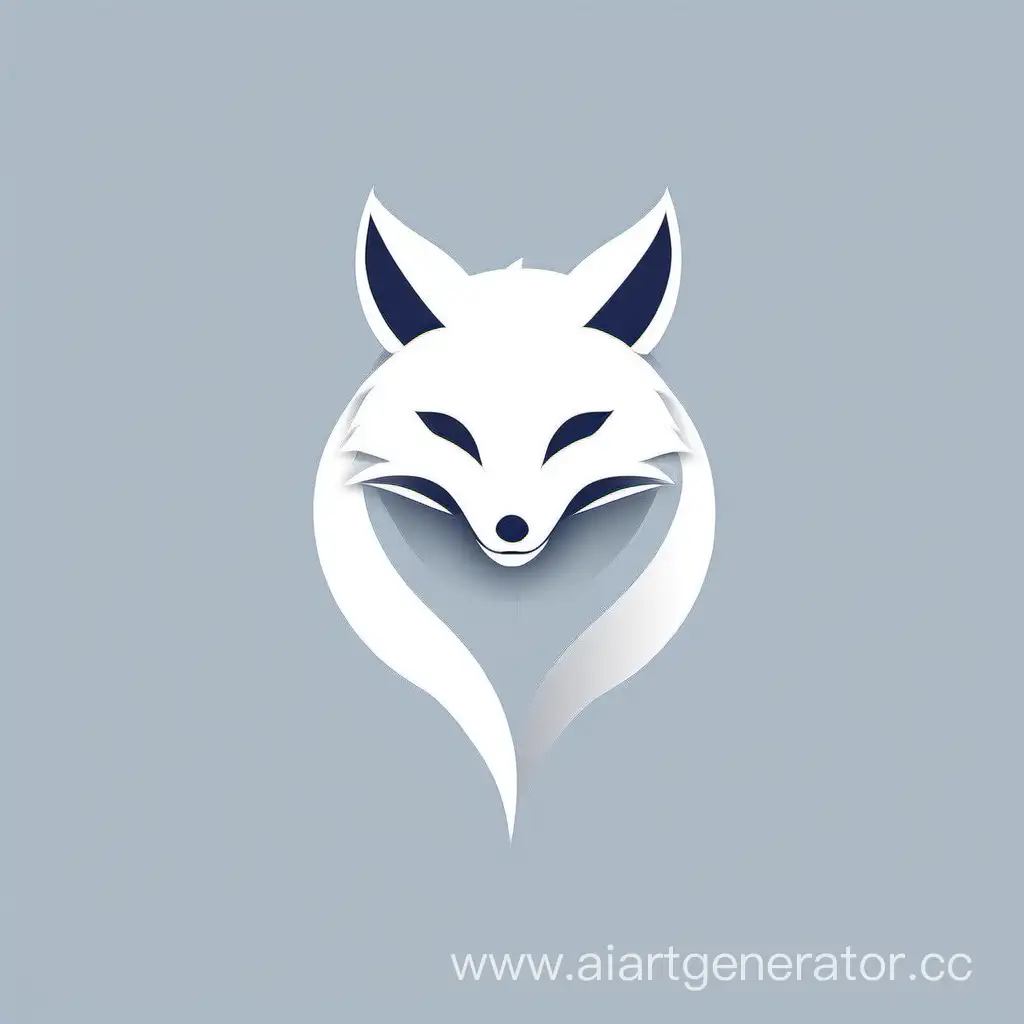 Minimalist-White-Fox-Mascot-Elegant-and-Simple-Fox-Illustration