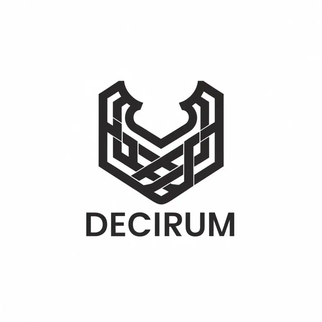 a logo design,with the text "DECIRUM", main symbol:clothes,complex,clear background