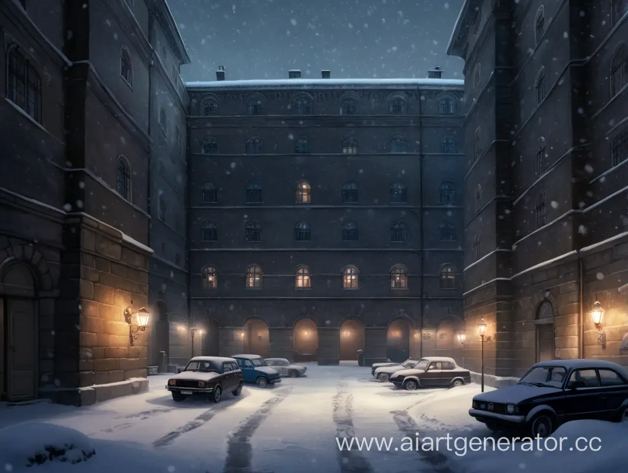Snowfall-in-AnimeStyled-Russian-Winter-Courtyard