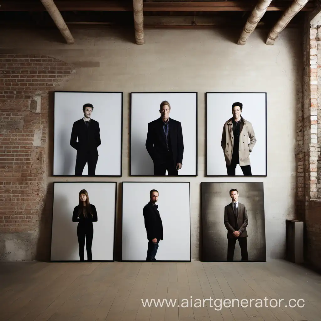 Six-Portraits-Adorning-LoftStyle-Interior-Wall