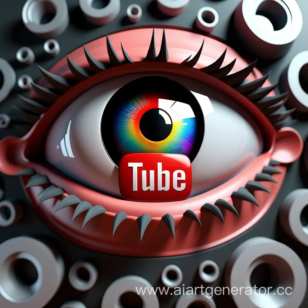 Youtube  Logo 3d eye catching and 8k resolution 
