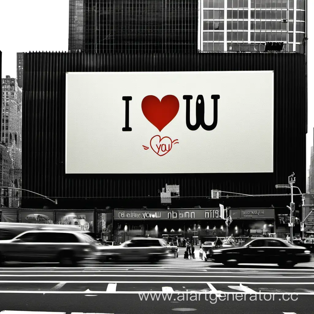 Я тебя люблю на билборде в Нью-Йорк