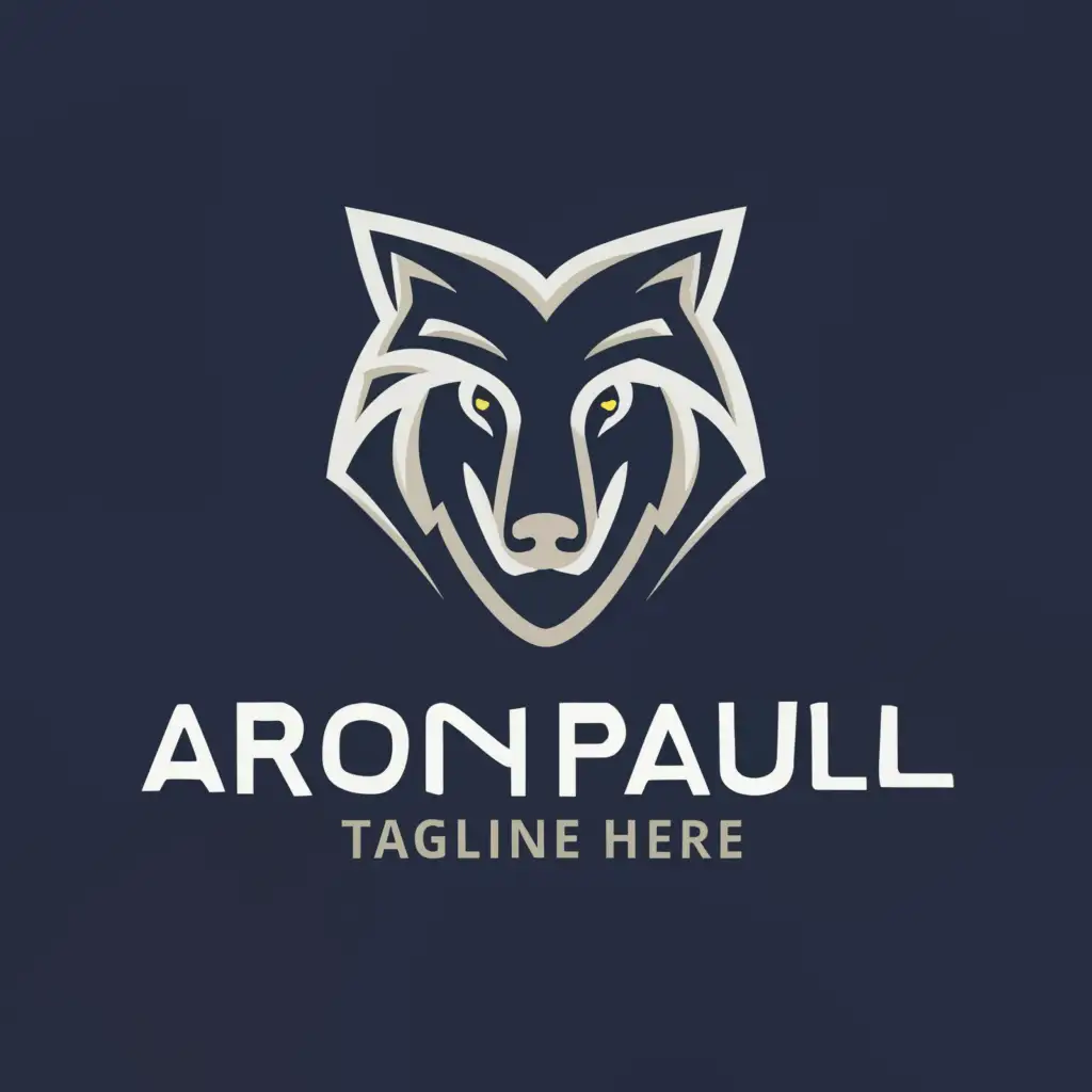 a logo design,with the text "ARON PAUL", main symbol:WOlF,Moderate,be used in Sports Fitness industry,clear background