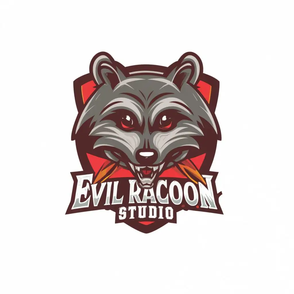 LOGO-Design-For-Evil-Raccoon-Studio-Professional-Gaming-Emblem-Featuring-a-Resizable-Raccoon-Icon