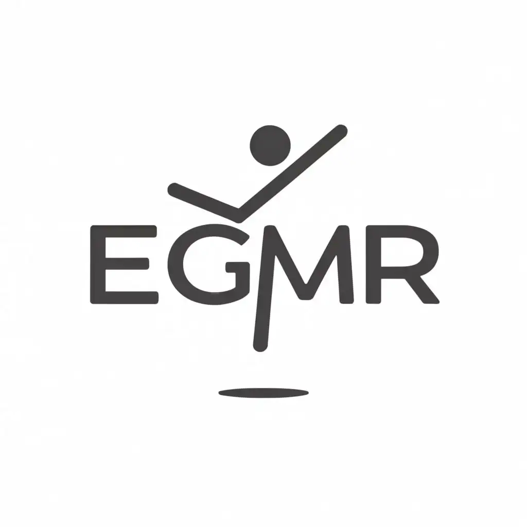 a logo design,with the text "EGMR", main symbol:Stickman,Moderate,clear background