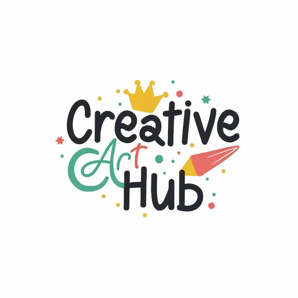 logo, kids, with the text "Creative Art Hub", typography, be used in Internet industry
