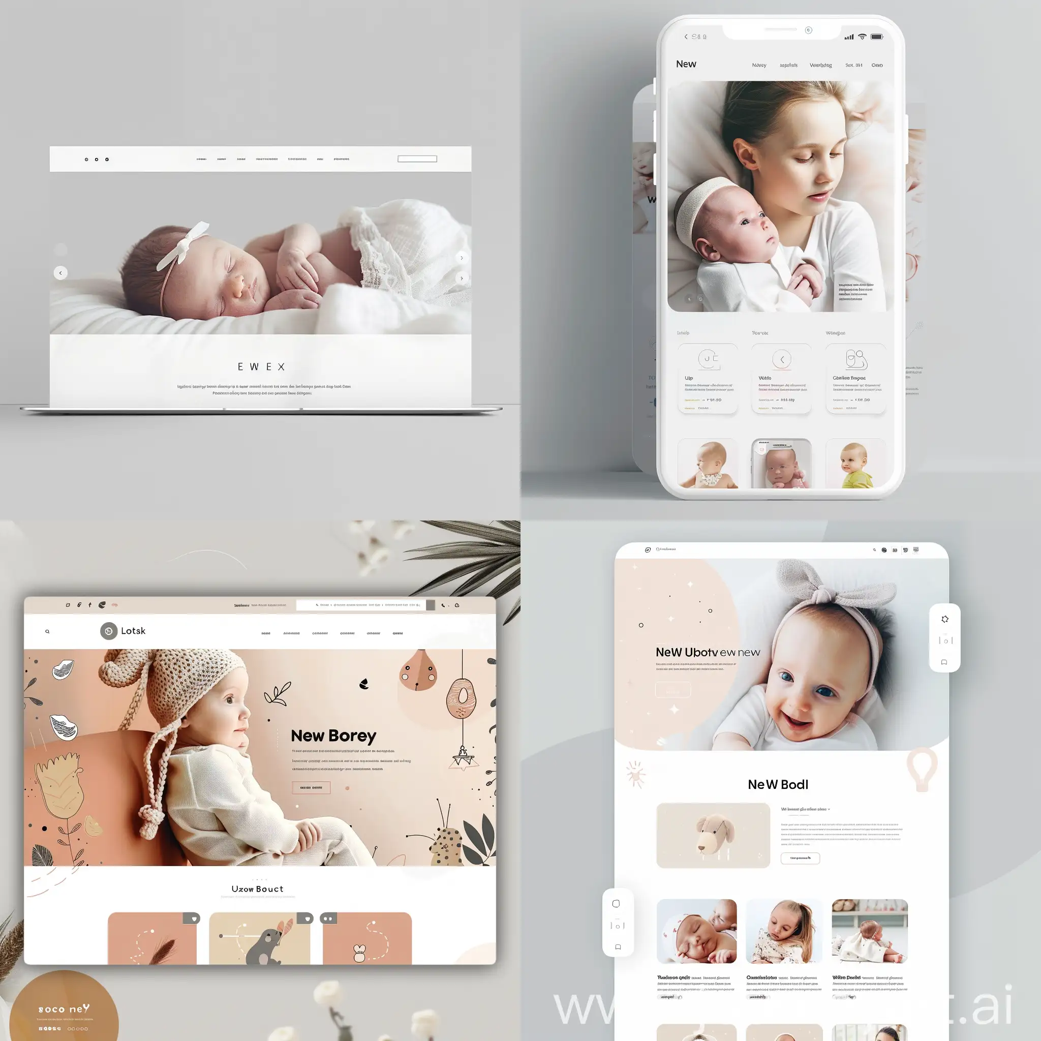 Newborn-Baby-on-Beautiful-Website-UIUX-Design