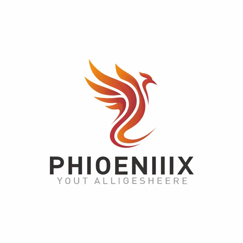 a logo design,with the text "phoenix", main symbol:minimal logo with curved abstract logo of phoenix ,Minimalistic,be used in Nonprofit industry,clear background