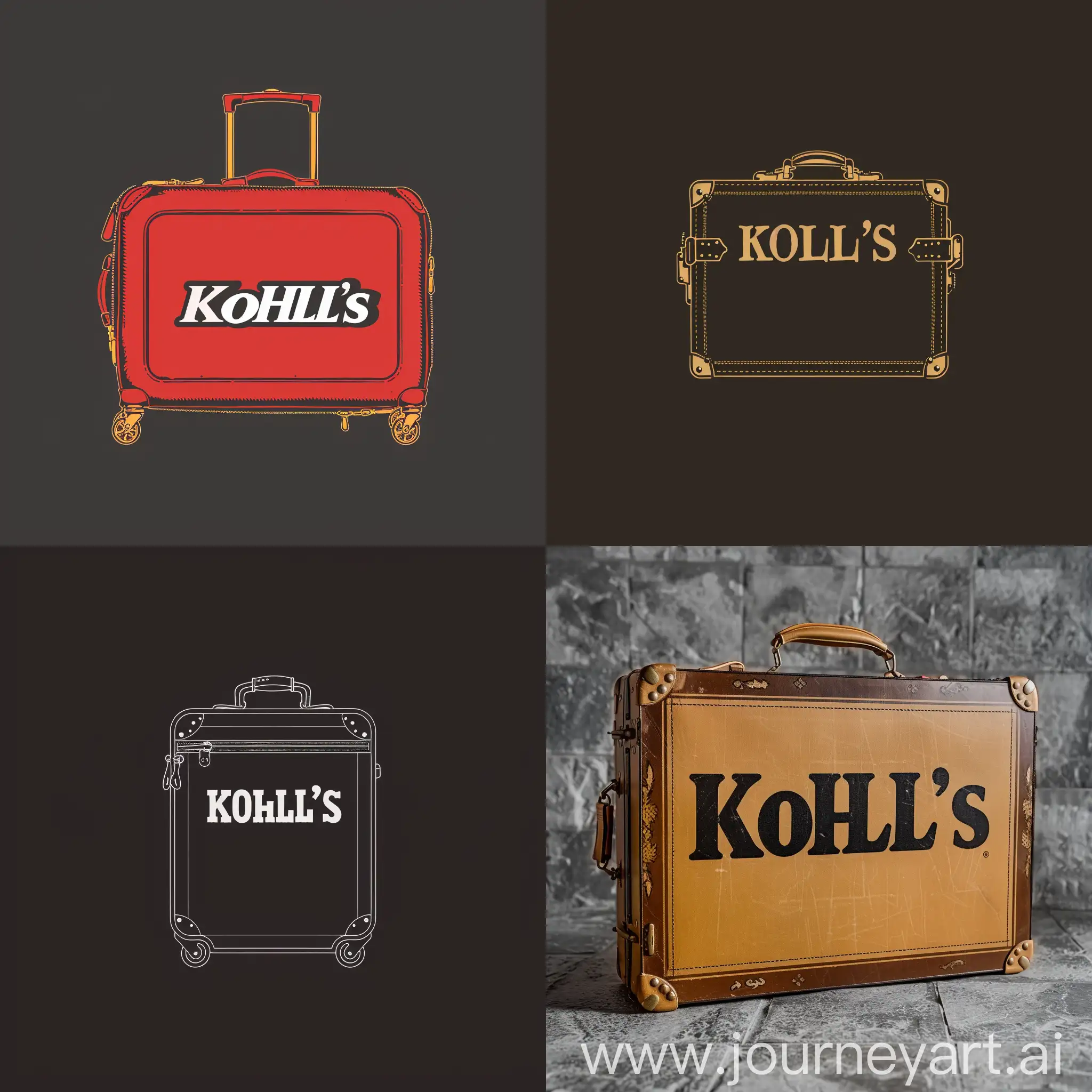 Design a logo for luggage enterprises with the brand name "Kohl's"