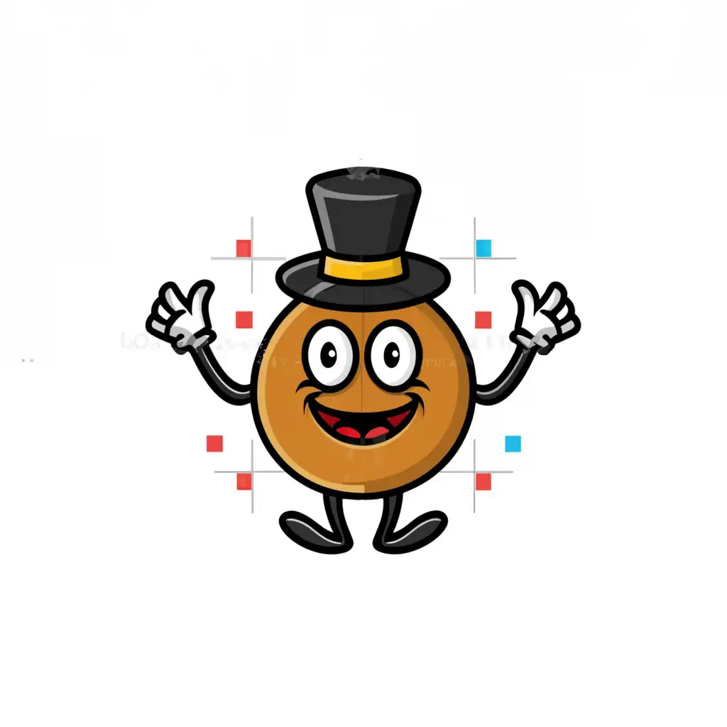 a logo design,with the text "Hamburger with no bun", main symbol:a cartoon hamburger patty with arms and legs and a face. it is wearing a tophat. do not put any text on the image. Just the hamburger part it doesn't have any bun,Moderate,be used in Restaurant industry,clear background