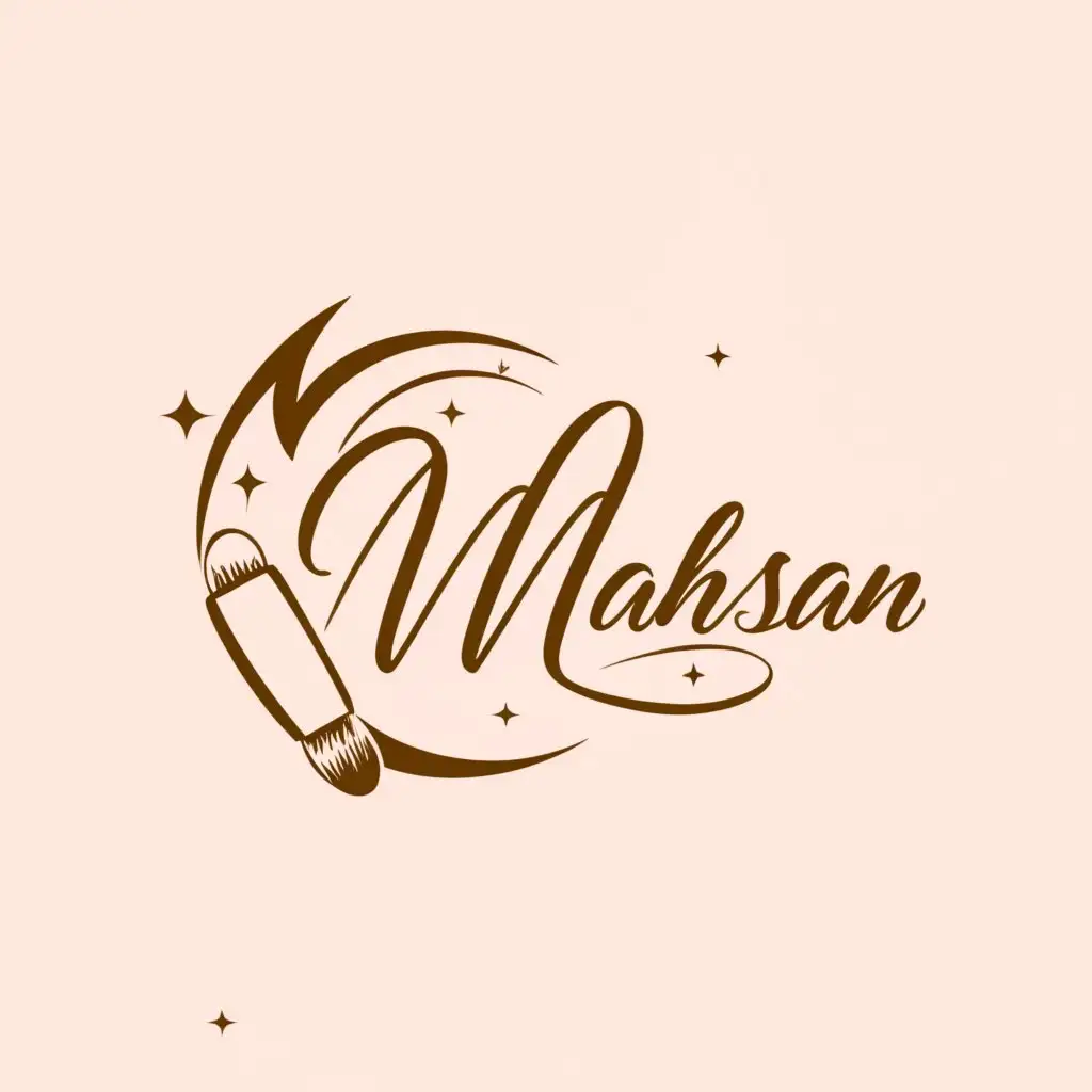 LOGO-Design-For-Mahsan-Celestial-Beauty-Symbolized-with-Moon-and-Makeup