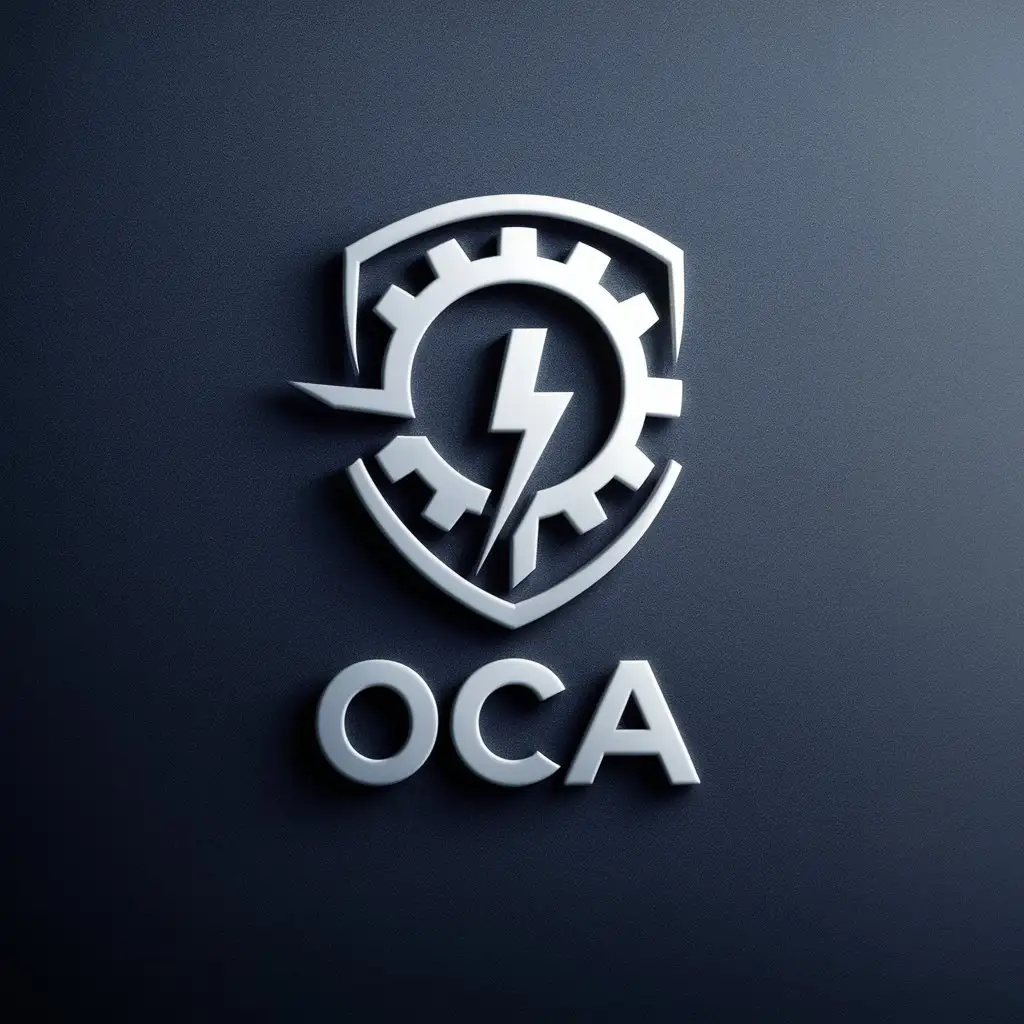 Dynamic Gear Shield Logo for OCA Automation Speed and Protection