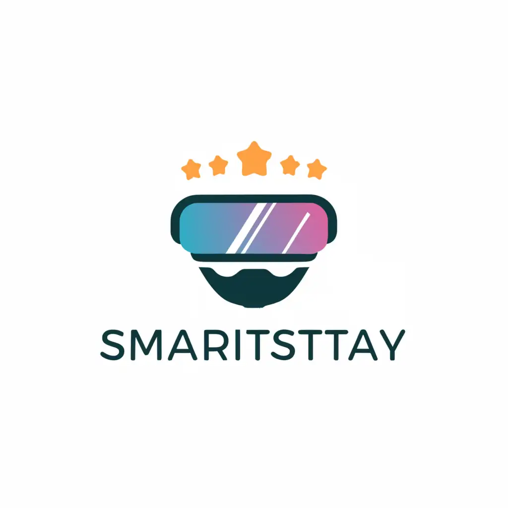 a logo design,with the text "Hotel SmartStay", main symbol:VR Headset, five star hotel,Moderate,clear background