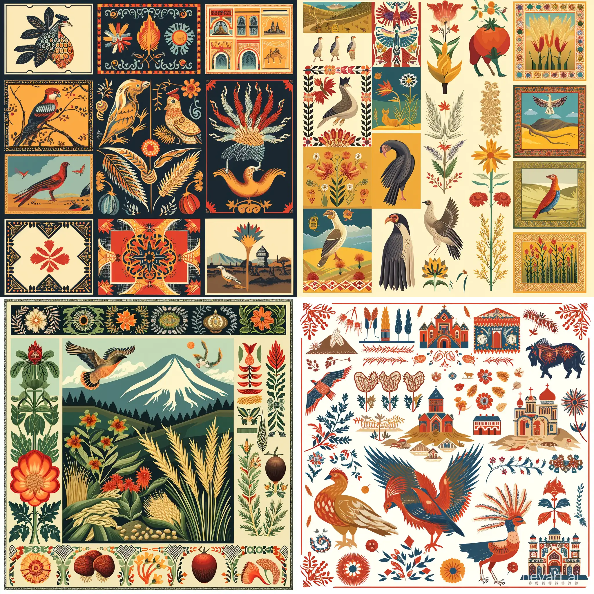 ArmenianInspired-Grains-Label-Vibrant-Designs-with-Traditional-Patterns-and-Local-Symbols