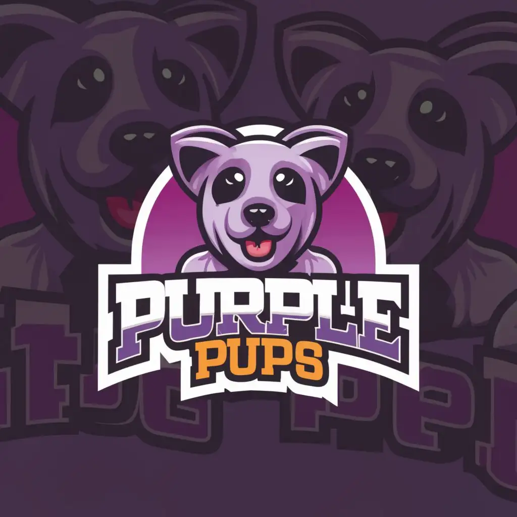 LOGO-Design-For-Purple-Pups-Playful-Dog-Illustration-with-Vibrant-Typography-for-Animal-Pet-Industry