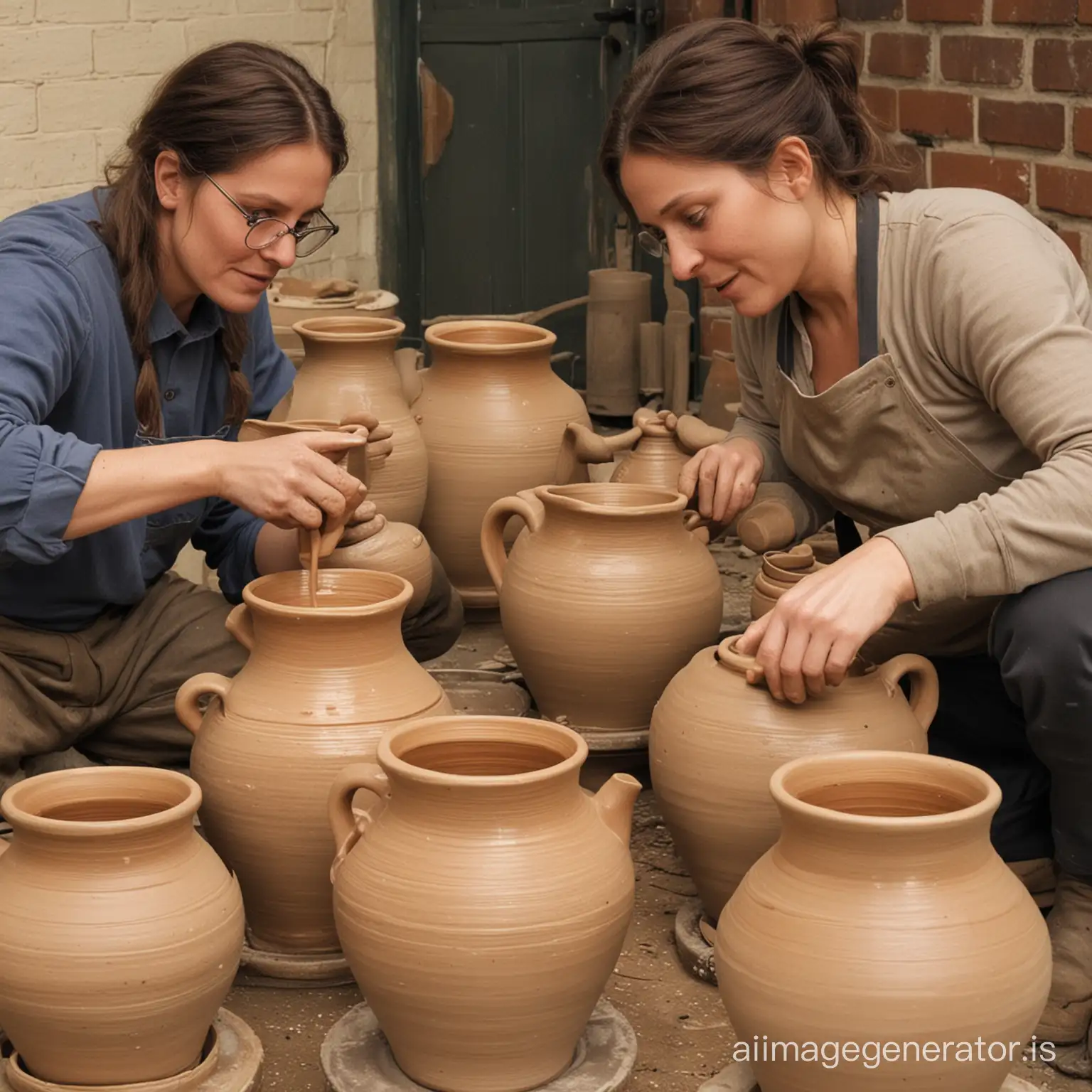 Artisans-Crafting-Pot-Covers-with-Clay