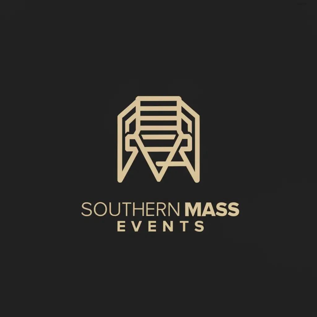 a logo design,with the text "Southern Mass Events", main symbol:folding chair,Moderate,be used in Events industry,clear background