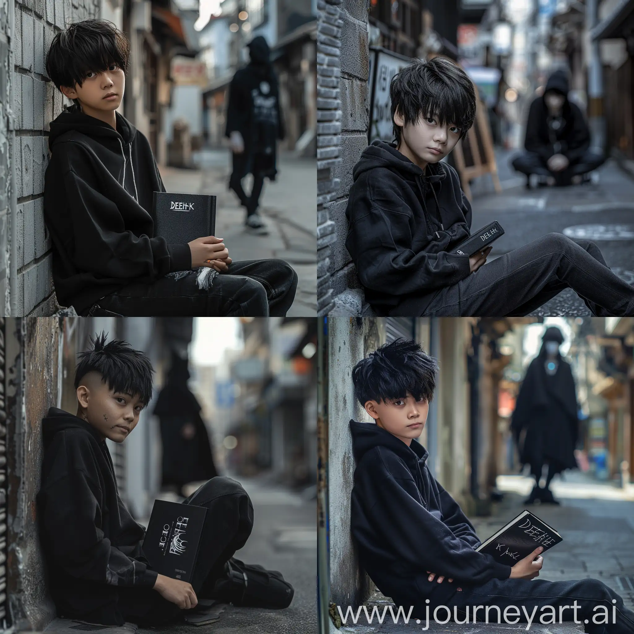 Urban-Teen-with-Death-Note-Book-and-Ryuk-in-City-Ambiance