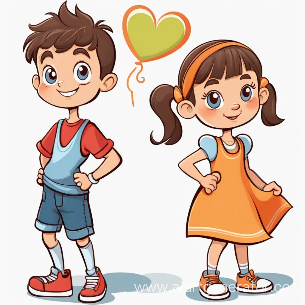 Cartoon-Boy-and-Girl-Playing-Together-in-Vibrant-Vector-Illustration