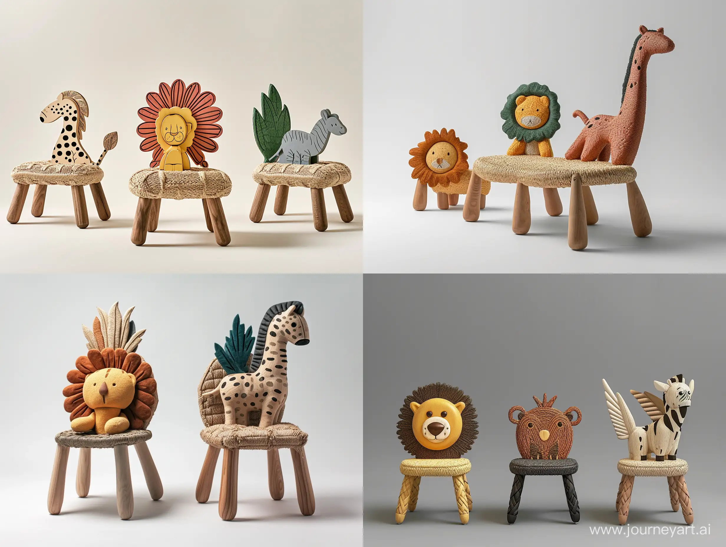 EcoFriendly-Childrens-Safari-Animal-Chair-with-Recycled-Wood-Frame