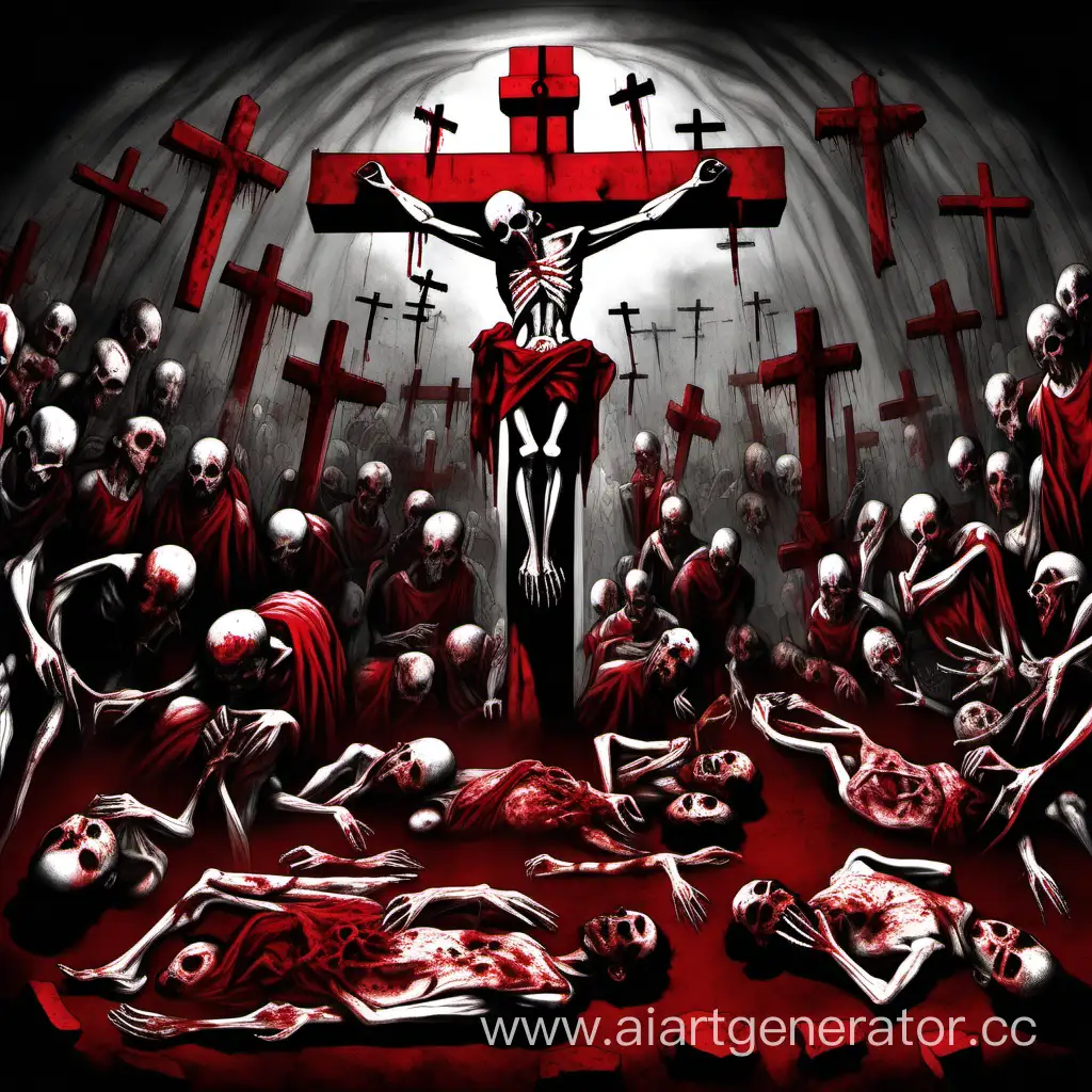 Grim-Nightmares-Surreal-Horror-Scene-with-Blood-Torture-and-Crucifixion