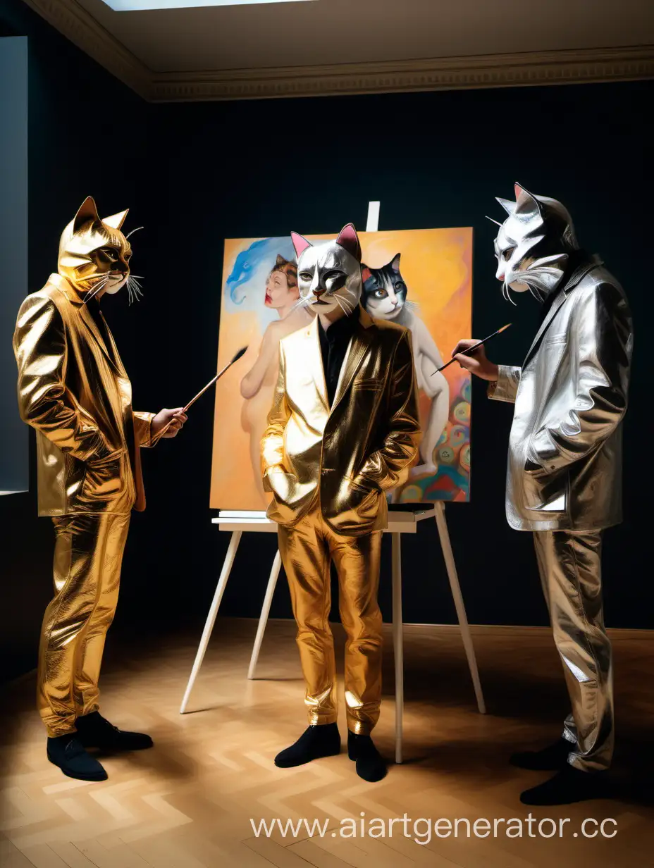 Cat-Costume-Artists-Create-Surreal-Masterpieces-in-Sunlit-Gallery