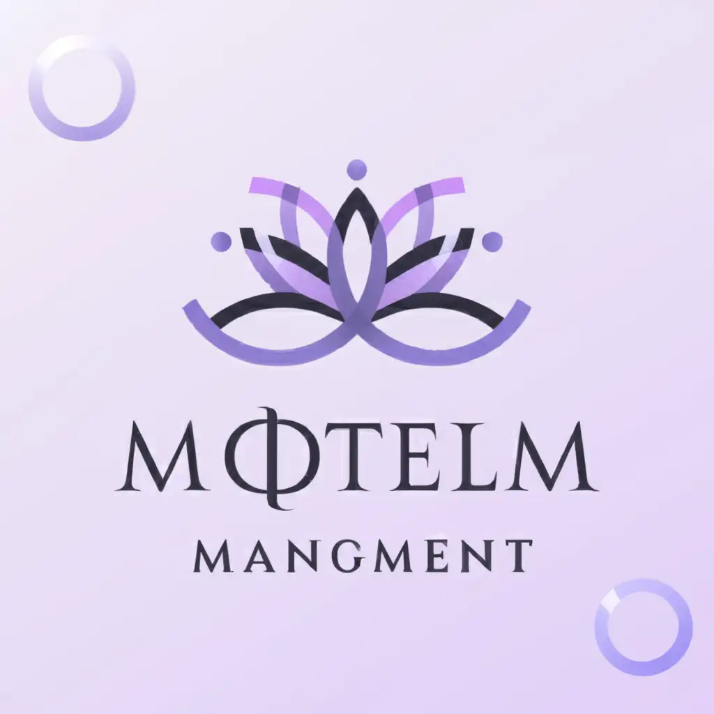 a logo design,with the text "Hotel management", main symbol:lilac,Умеренный,be used in Юридическая industry,clear background