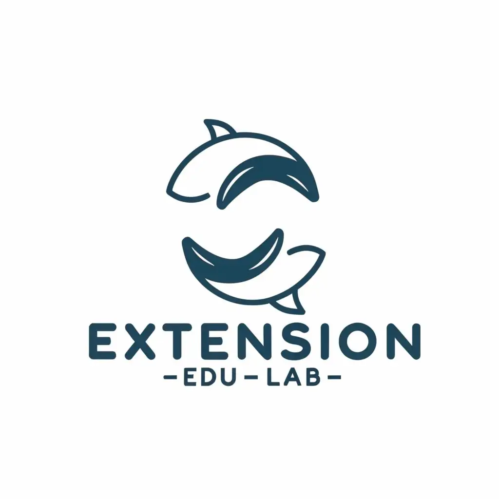 a logo design,with the text "Extension-Edu-Lab", main symbol:Dolphins,Minimalistic,be used in Education industry,clear background