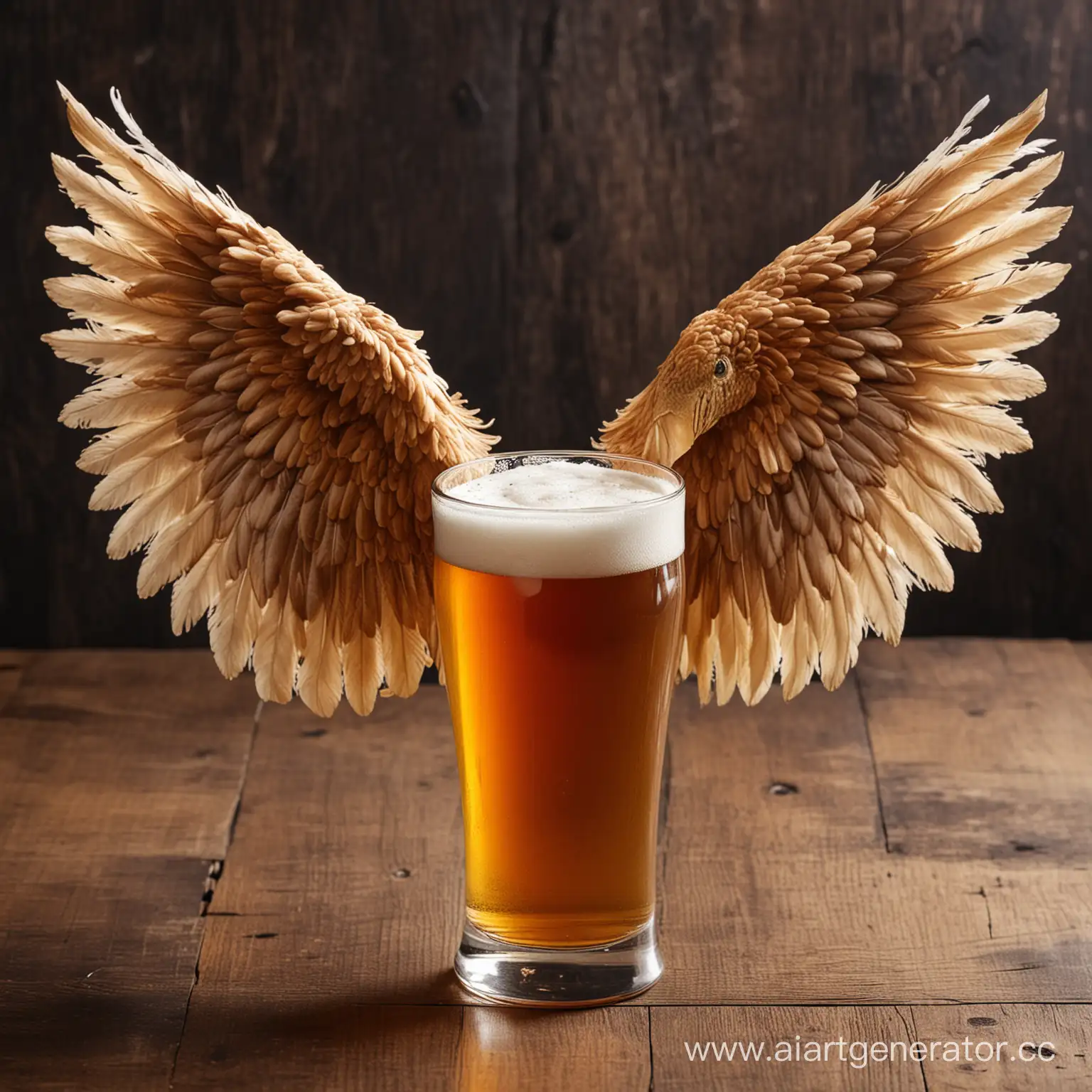 пиво с крыльями