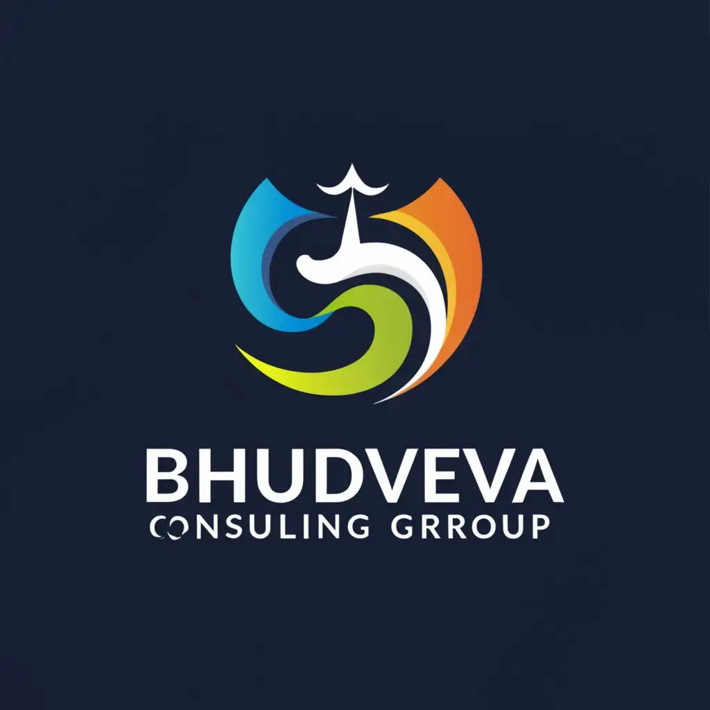 a logo design,with the text "BHUDEVA CONSULTING GROUP", main symbol:"This design incorporates clean, professional typography to convey trustworthiness and expertise. and also symbol of lord siva The combination of bold and sleek fonts enhances readability and makes the name of the company stand out. The use of dark blue color symbolizes professionalism and stability, while the green accent adds a touch of freshness and growth, reflecting the consultancy's dynamic approach to problem-solving and innovation.

",Moderate,be used in Real Estate industry,clear background