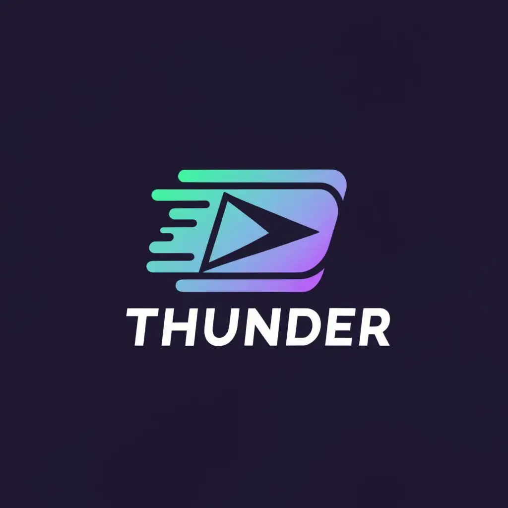 a logo design,with the text "Thunder", main symbol:YouTube channel logos dark blue teal gradiant, with the text 'Raid',Moderate,be used in Entertainment industry,clear background