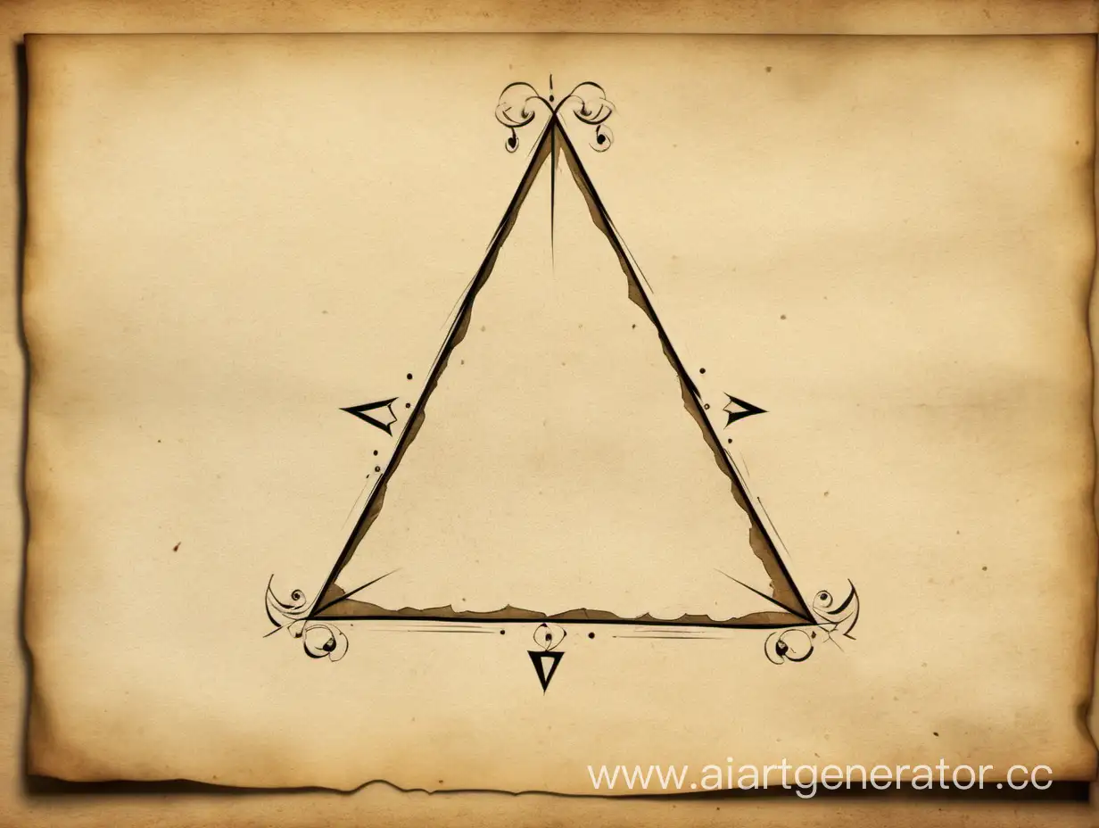 Minimalist-Triangle-Sketch-on-Parchment