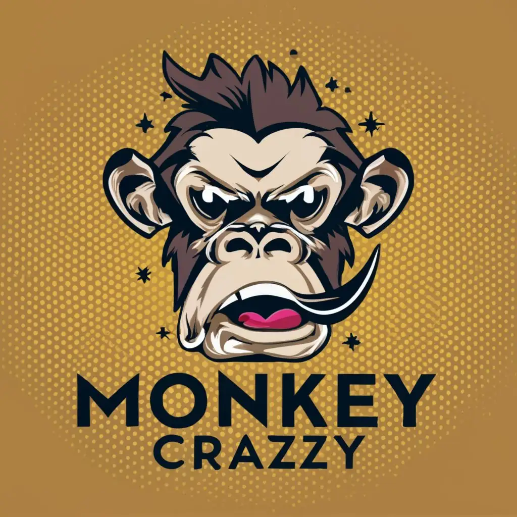 logo, Monkey crazy angry, with the text "Monkey skull", typography, be used in Entertainment industry