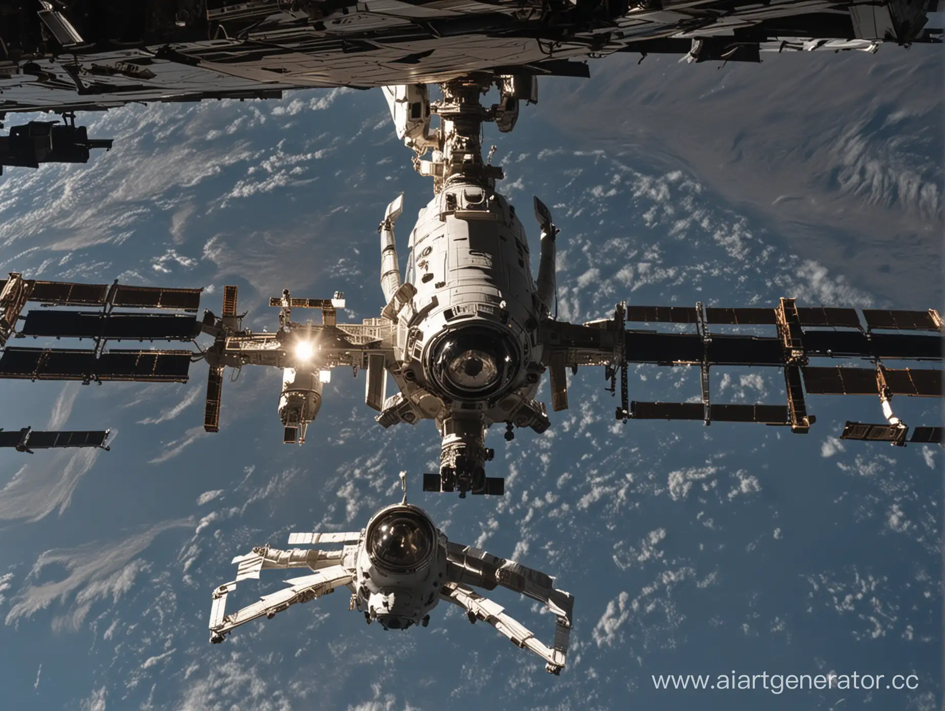 Alien-Spacecraft-Docking-with-the-International-Space-Station