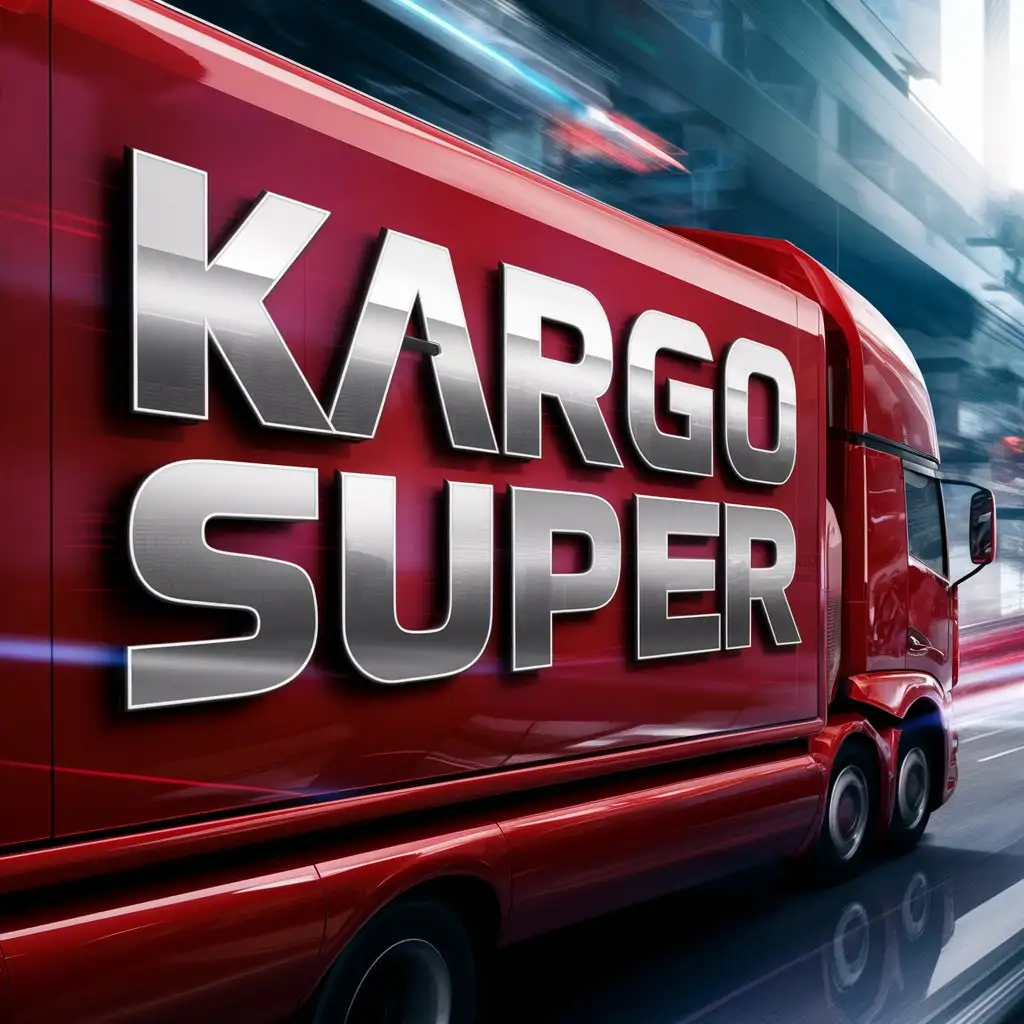 Red Logistics Truck with KARGO SUPER Inscription