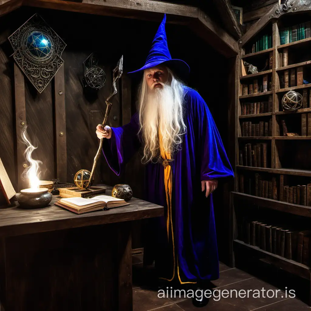 a wizard in his chamber