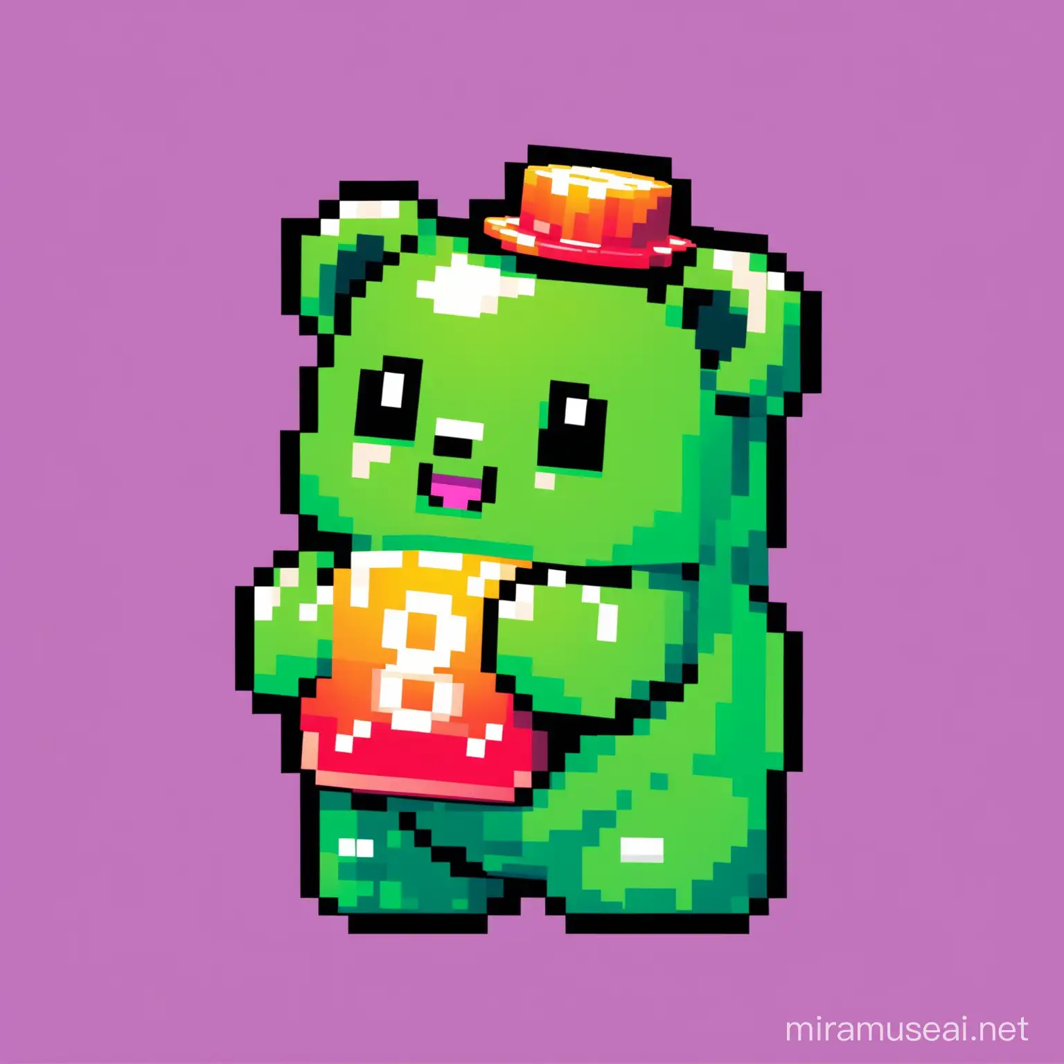 Cute 8Bit gummy bear Mascot for Crypto Meme Token