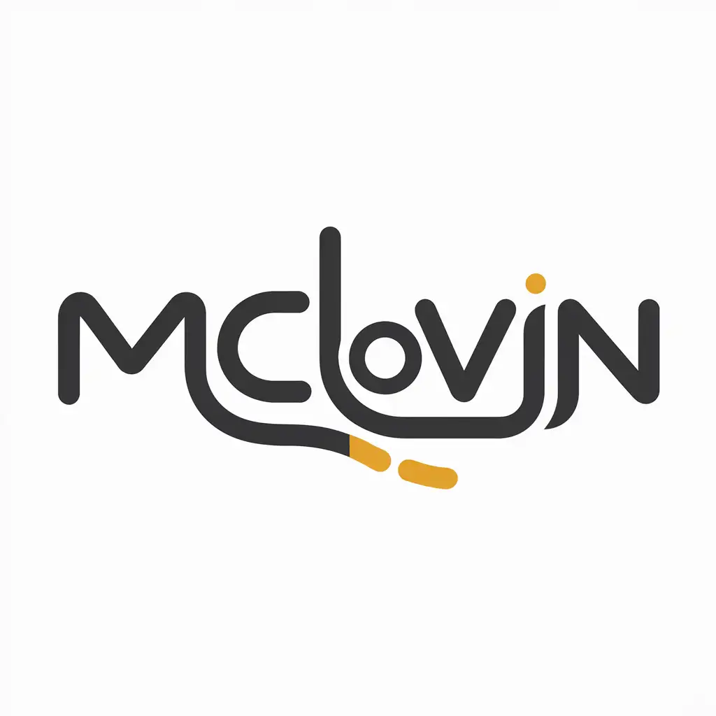 Create a logo using the letters MCLOVIN, make the letters flow together with one another
