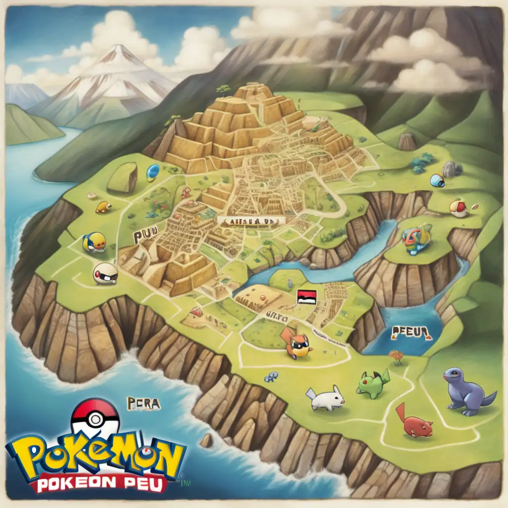 Andean PeruInspired Pokemon Map featuring Pokemon Peru Logo