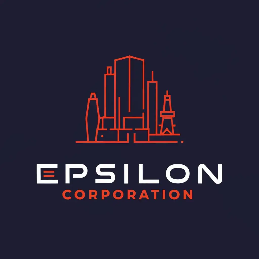 a logo design,with the text "Epsilon Corporation", main symbol:Tokyo, red, cyberpunk, futuristic, International, global, worldwide,Moderate,be used in Technology industry,clear background