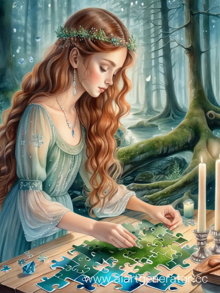 Serene-Slavic-Girl-Assembling-Puzzle-in-Enchanted-Forest-Setting