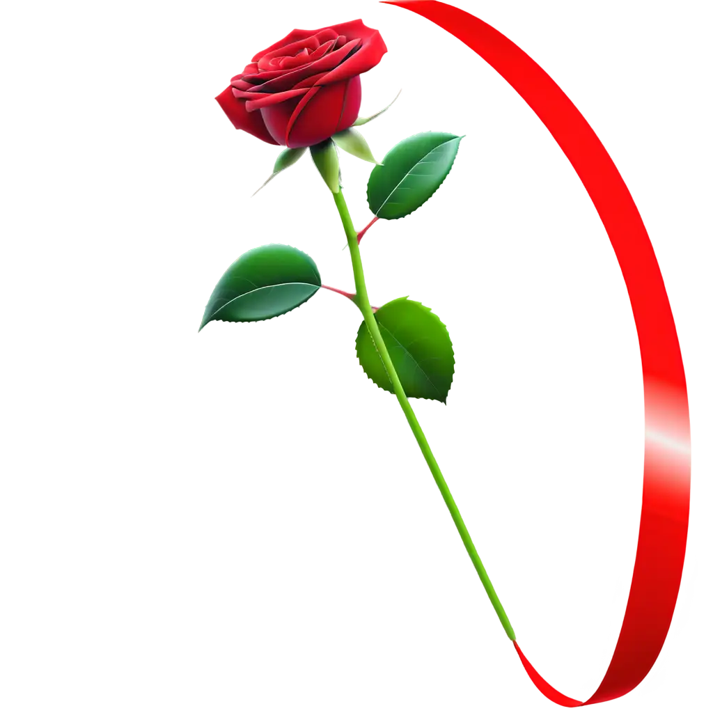 Red rose with gift box
