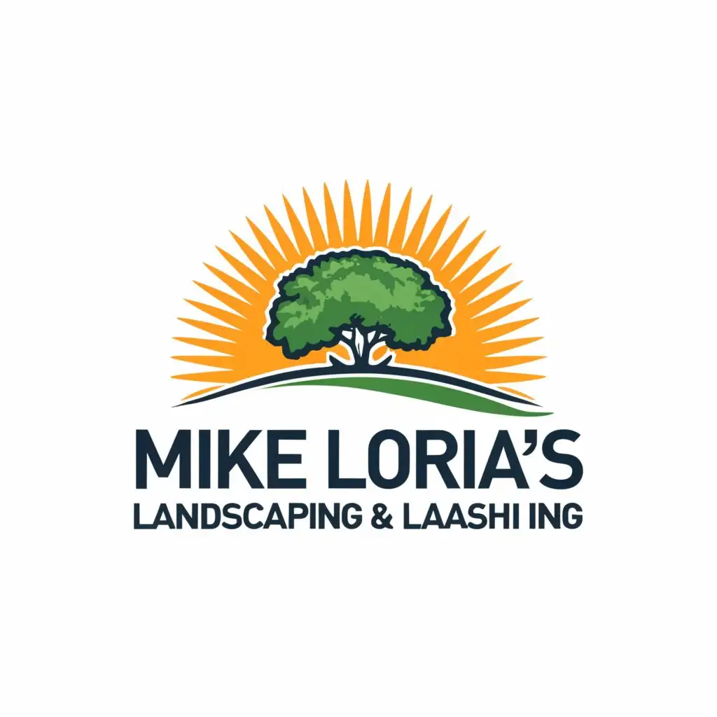 LOGO-Design-For-Mike-Lorias-Landscaping-Pressure-Washing-Serene-Sunlit-Landscape-with-Majestic-Tree